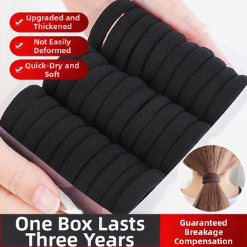 Galvos virvės guminė juosta moterims, aukšta elastinga ir patvari, stora plaukų virvė, paprasta plaukų virvė, juodas plaukų žiedas