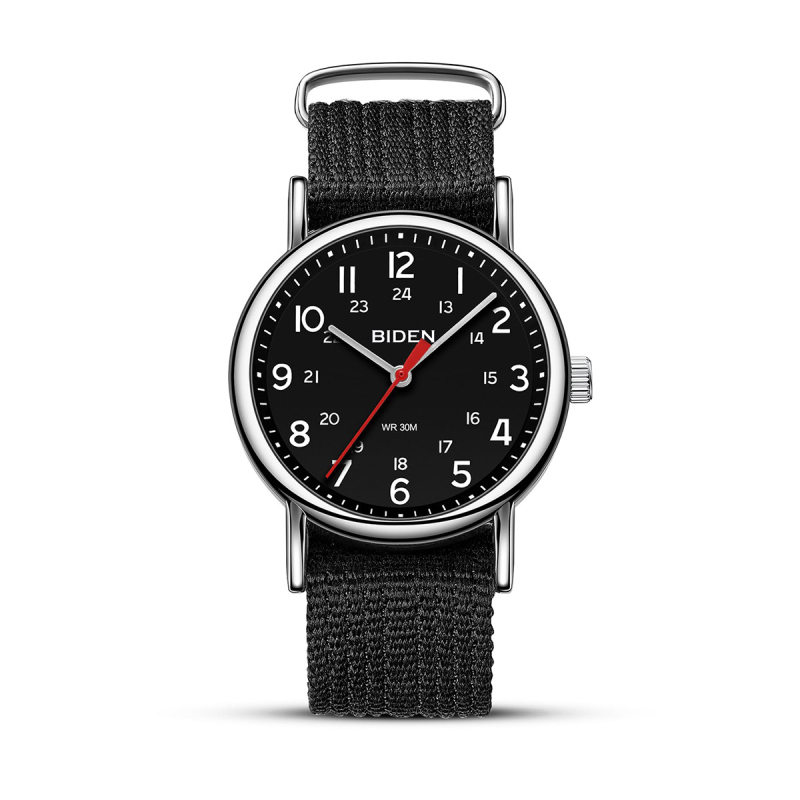 BIDEN āra sporta ūdensnecaurlaidīgu pulksteņu rūpnīcas vairumtirdzniecības Guangzhou rokas pulkstenis neilona jostas kvarca pulkstenis pārrobežu paaudze