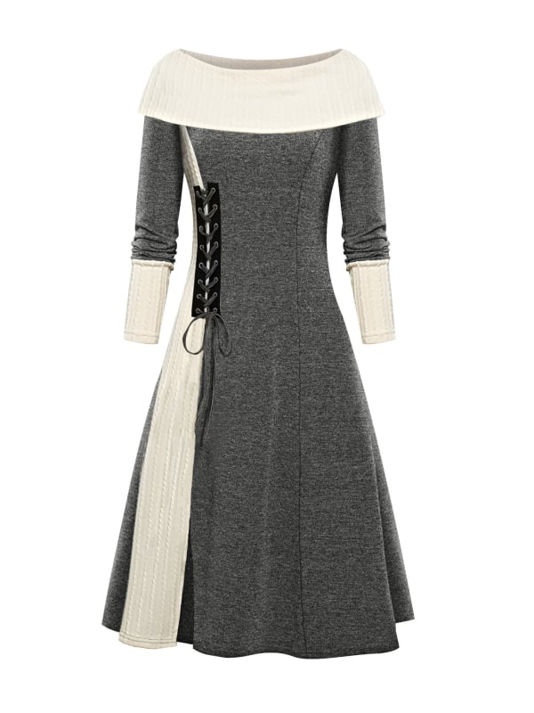 Nové kontrastné farebné prešívané šaty z roku 2024 od Amazonu, eBay, AliExpress