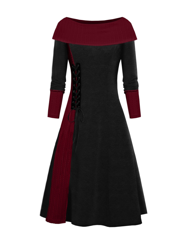 Nové kontrastné farebné prešívané šaty z roku 2024 od Amazonu, eBay, AliExpress