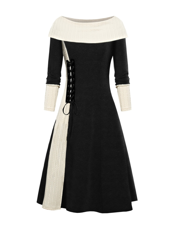 Nové kontrastné farebné prešívané šaty z roku 2024 od Amazonu, eBay, AliExpress