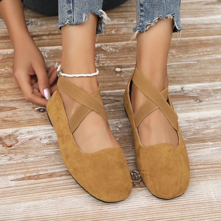 2023 άνοιξη και φθινόπωρο κορεάτικου στιλ, νέα, ρηχά, ελαστικά, κορδόνια, γυναικεία παπούτσια με στρογγυλή μύτη, φλατ τακούνι, εξωτερικό εμπόριο, μεγάλα μεγέθη, διασυνοριακά γυναικεία παπούτσια χονδρικής