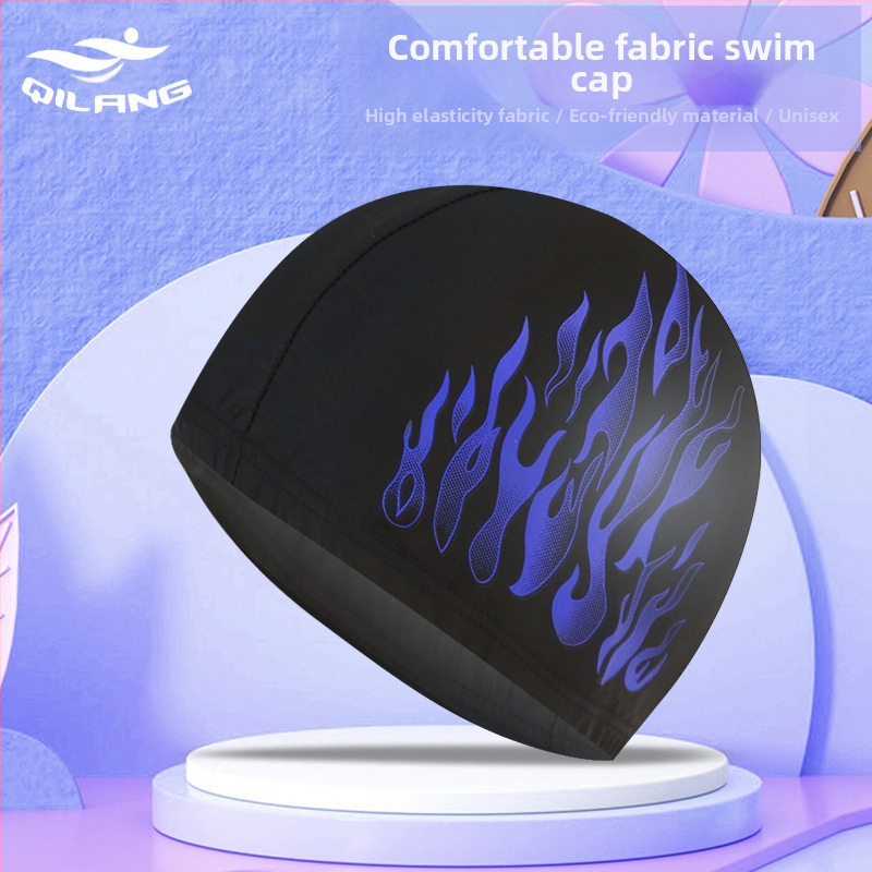 Пламъкова шапка за плуване за възрастни мъже модна печатна защита за уши от найлонова тъкан производители на шапки за плуване на едро