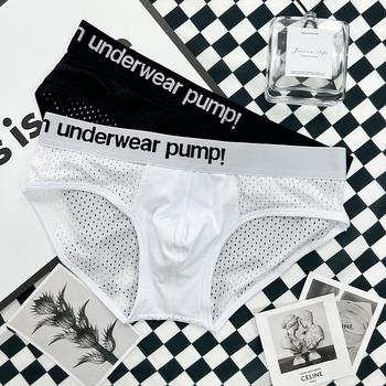 [δική μας μάρκα] μοντέρνα ασπρόμαυρα αθλητικά εσώρουχα ανδρικά σλιπ με χαμηλή μέση και στενή εφαρμογή, νεανικά