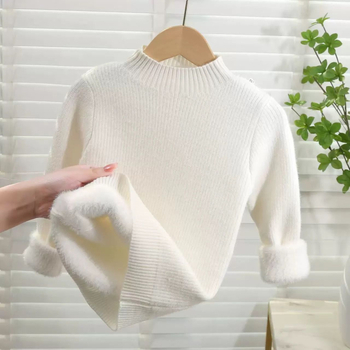 Ολόσωμο βελούδινο πουκάμισο με τελείωμα για μωρά, φθινόπωρο και χειμώνα, χειμωνιάτικο πουλόβερ για αγόρια και κορίτσια, με μισό ψηλό γιακά, εσωτερική επένδυση από φλις