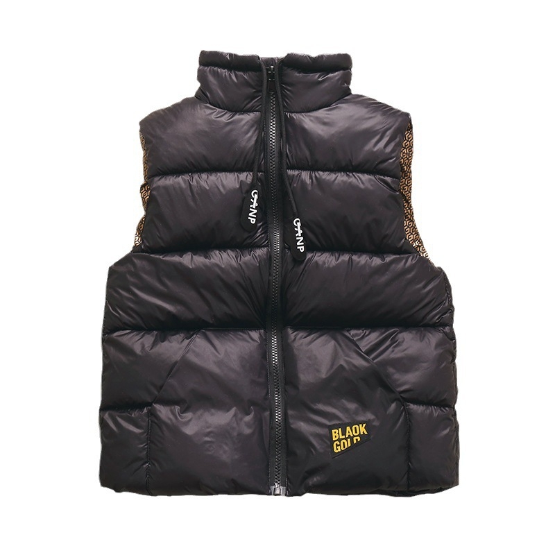 Sügis-talvine must-kuldne grafeenkraega vest laste sule-puuvillast vest sügis-talvine paksendatud soe jope poistele ja tüdrukutele