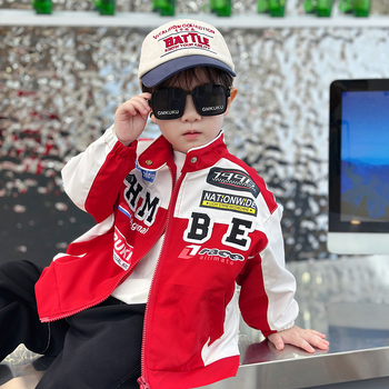 Παιδικά ρούχα παλτό για αγόρια ανοιξιάτικα ρούχα 2024 νέα δροσερά όμορφα παιδικά ρούχα μοτοσικλέτας αγόρια μωρουδιακά ανοιξιάτικα και φθινοπωρινά μοντέρνα μπλούζα
