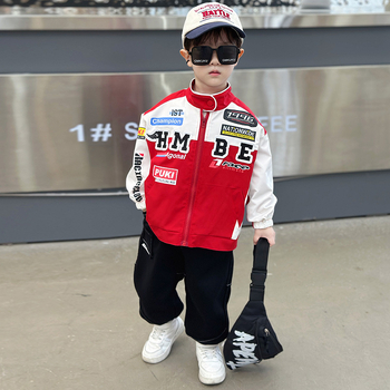 Παιδικά ρούχα παλτό για αγόρια ανοιξιάτικα ρούχα 2024 νέα δροσερά όμορφα παιδικά ρούχα μοτοσικλέτας αγόρια μωρουδιακά ανοιξιάτικα και φθινοπωρινά μοντέρνα μπλούζα
