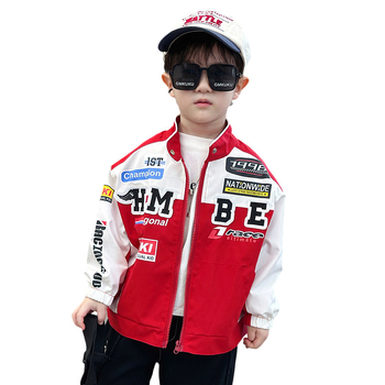 Παιδικά ρούχα παλτό για αγόρια ανοιξιάτικα ρούχα 2024 νέα δροσερά όμορφα παιδικά ρούχα μοτοσικλέτας αγόρια μωρουδιακά ανοιξιάτικα και φθινοπωρινά μοντέρνα μπλούζα