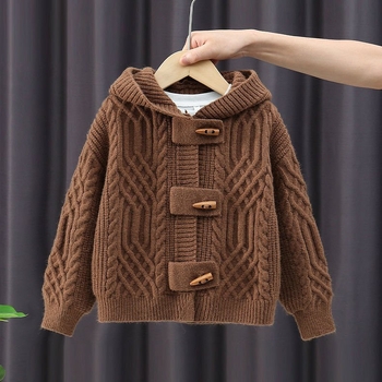 Dječji pleteni kardigan Jesen 2023 Novi dječakov pulover Debeli jesenski i zimski dječji kaput Moderni dječakov pulover