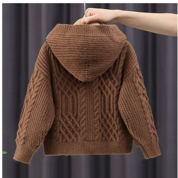 Dječji pleteni kardigan Jesen 2023 Novi dječakov pulover Debeli jesenski i zimski dječji kaput Moderni dječakov pulover