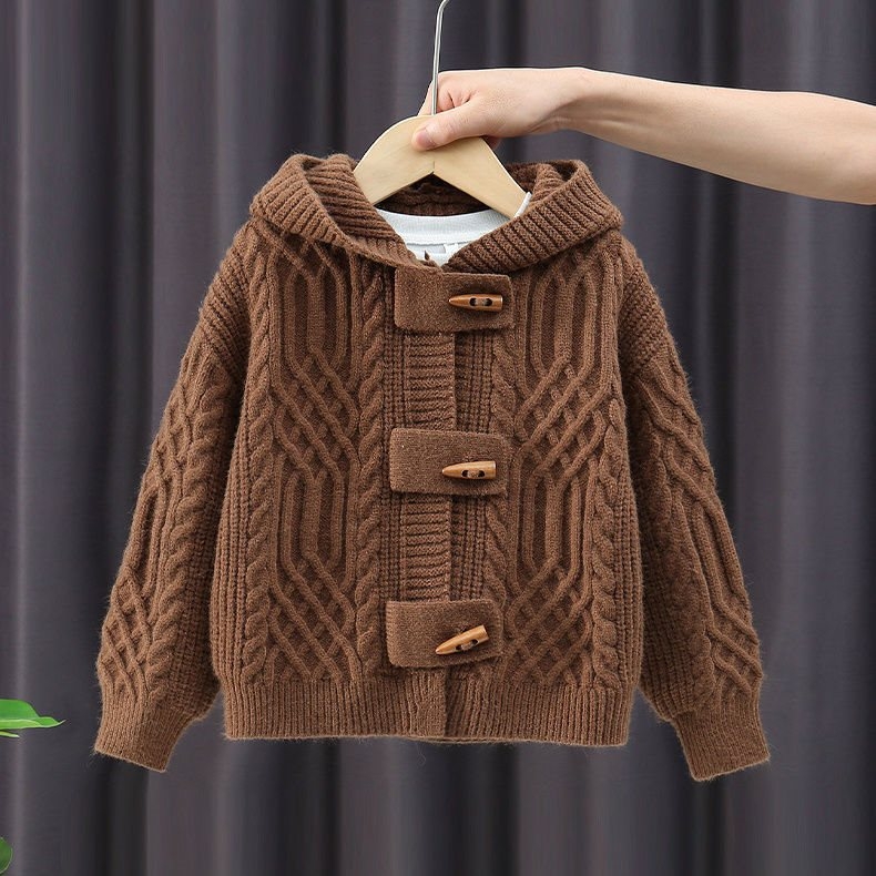 Dječji pleteni kardigan Jesen 2023 Novi dječakov pulover Debeli jesenski i zimski dječji kaput Moderni dječakov pulover