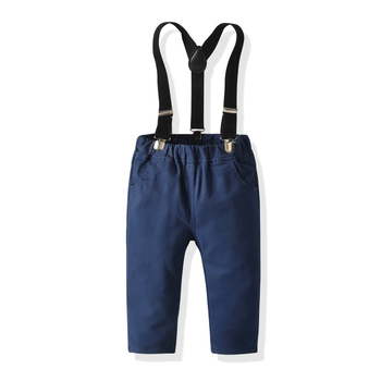 Παιδικό Crossborder Βρεφικό Άνοιξη και Φθινόπωρο Καρό Μακρυμάνικο Πουκάμισο με Τιράντες Παντελόνι για Αγόρια Φόρεμα για Άνδρες Σετ Τετρατεμαχίων