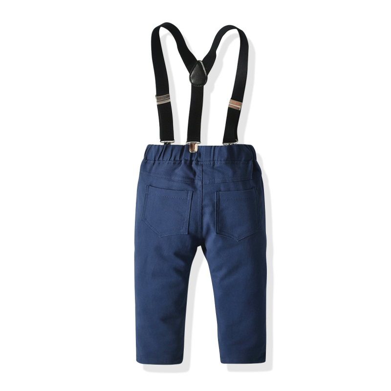 Detské jarné a jesenné kockované nohavice s dlhým rukávom a ramienkami, chlapčenské pánske šaty, banketová štvordielna súprava