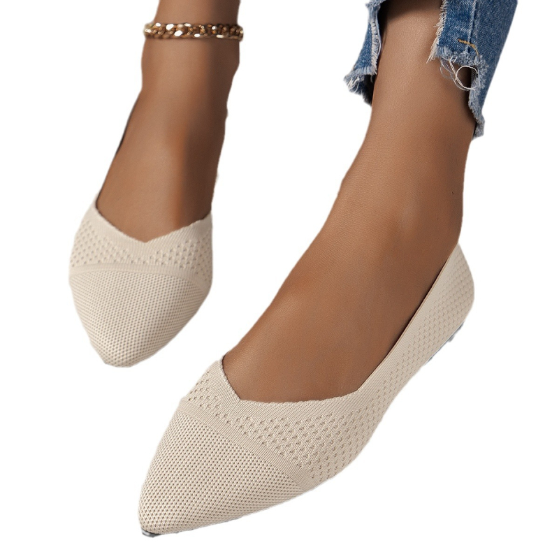 Prekogranične ljetne ravne pletene cipele s špicastim vrhom, veličina 36-43, jednobojne, modne ležerne, univerzalne, nazubljene cipele