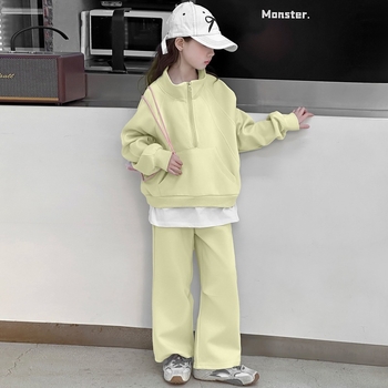 Κοριτσίστικο κοστούμι 2025 Άνοιξη Νέο Μεγάλο Παιδικό Δυτικό Στυλ Μοντέρνο Κορεάτικο Παιδικό Ρούχο Αθλητικά Αναψυχή Σετ Δύο Τεμαχίων