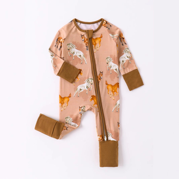 Παιδικά Ρούχα Εξωτερικού Εμπορίου από Ινες Μπαμπού Hakayi Pony με Πλήρη Εκτύπωση και Διπλό Φερμουάρ για Μωρά Hakayi για Νεογέννητα