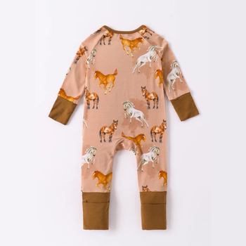 Παιδικά Ρούχα Εξωτερικού Εμπορίου από Ινες Μπαμπού Hakayi Pony με Πλήρη Εκτύπωση και Διπλό Φερμουάρ για Μωρά Hakayi για Νεογέννητα