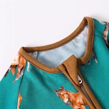 Παιδικά Ρούχα Εξωτερικού Εμπορίου από Ινες Μπαμπού Hakayi Pony με Πλήρη Εκτύπωση και Διπλό Φερμουάρ για Μωρά Hakayi για Νεογέννητα