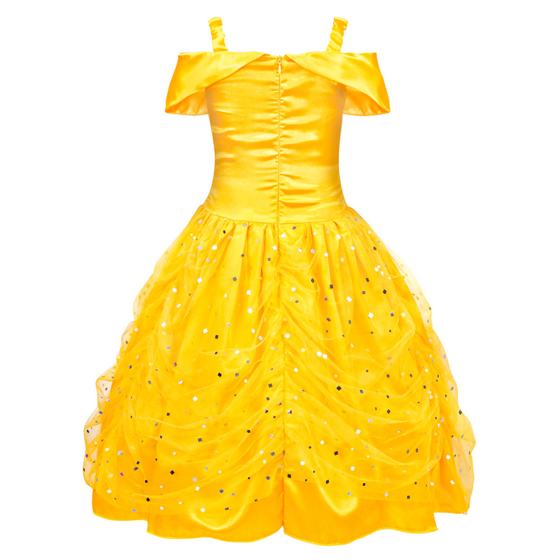 Лятна рокля на принцеса Бел, детски бебешки дрехи, рокля за момичета, рокля за Бел, костюм за принцеса, коледен костюм