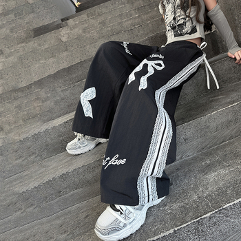 Tüdrukute kevad- ja sügislaiad püksid 2025. aasta uued moodsed Korea stiilis trendikad lahtised vabaaja tänavatantsupüksid vanematele lastele