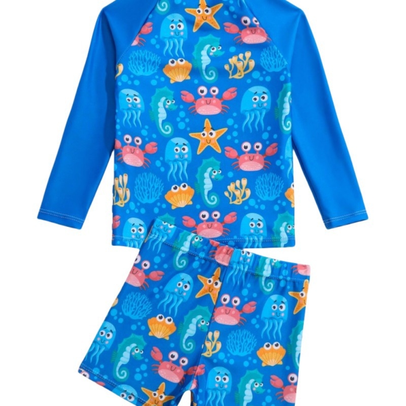 Crtani slatki dječji kupaći kostim, Split Boy's Small and Srednje veličine Children's Short Rukavici, Kupaći kostim s kratkim rukavima, Konzervativni kupaći kostim za dječake