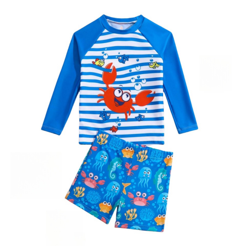 Crtani slatki dječji kupaći kostim, Split Boy's Small and Srednje veličine Children's Short Rukavici, Kupaći kostim s kratkim rukavima, Konzervativni kupaći kostim za dječake