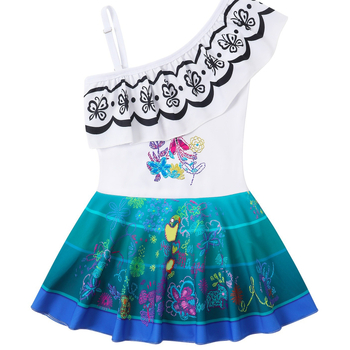 Μαγιό για κορίτσια Magic Full House Isabella με λοξούς ώμους, ολόσωμη φόρμα για μωρά κορίτσια, μαγιό με τιράντες, εξαγωγή