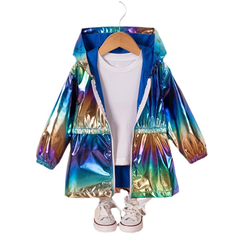 Laos Kevadel ja sügisel uued poistele ja tüdrukutele mõeldud moekad erksavärvilised kapuutsiga jaki jaki lukuga pika topiga vabaaja Temu Explosions