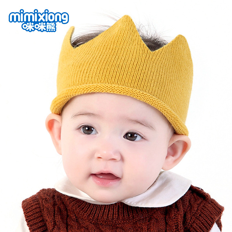 Най-продаваната детска шапка Ins, проста едноцветна шапка с корона