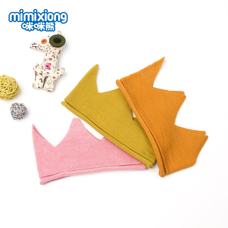 Най-продаваната детска шапка Ins, проста едноцветна шапка с корона