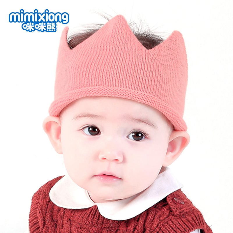 Най-продаваната детска шапка Ins, проста едноцветна шапка с корона