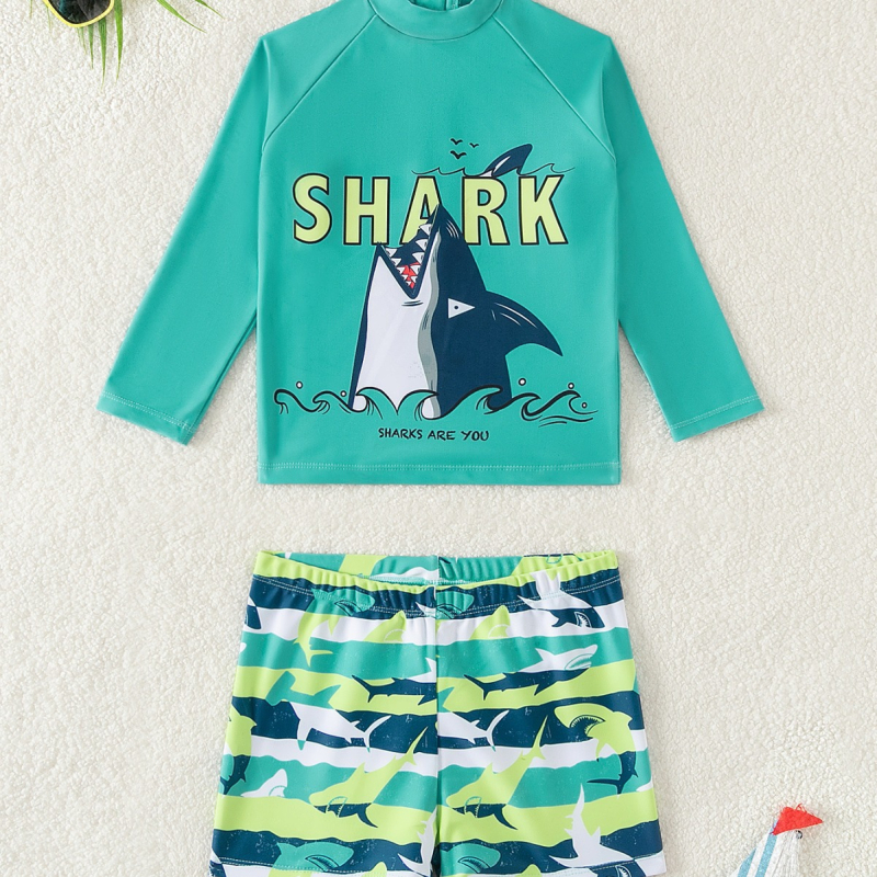 Ljetni novi dječački kupaći kostim s podijeljenim morskim psom, dječji kupaći kostim dugih rukava za zaštitu od sunca, hlače, korejsko odijelo za surfanje za bebe