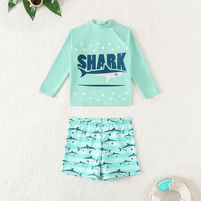 Ljetni novi dječački kupaći kostim s podijeljenim morskim psom, dječji kupaći kostim dugih rukava za zaštitu od sunca, hlače, korejsko odijelo za surfanje za bebe