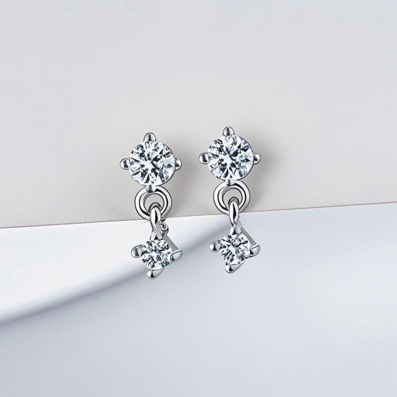 Eiropas un Amerikas Savienoto Valstu pārrobežu S925 sudraba auskari, apzeltīti auskari, modes auskari, sieviešu cirkona piekaramie auskari, 2025. gads, jauns