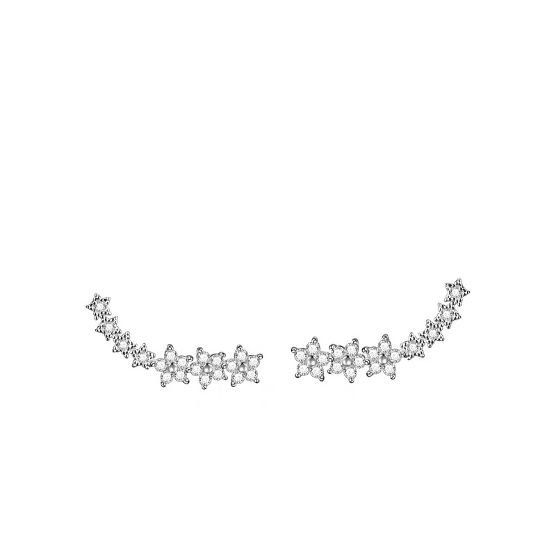 S925 hõbedast lillelise tähekujulised kõrvarõngad, naiste niši disainiga kõrvarõngad, lihtsad külma tuule kõrvarõngad, juuste põlvkond