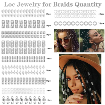 Αξεσουάρ για βρώμικη πλεξούδα περούκας 290 τεμάχια χρυσό και ασημένιο κοστούμι DIY ηλεκτρολυτική επιμετάλλωση κοίλο δαχτυλίδι μαλλιών προσωπικότητας αξεσουάρ μαλλιών δαχτυλίδι μαλλιών