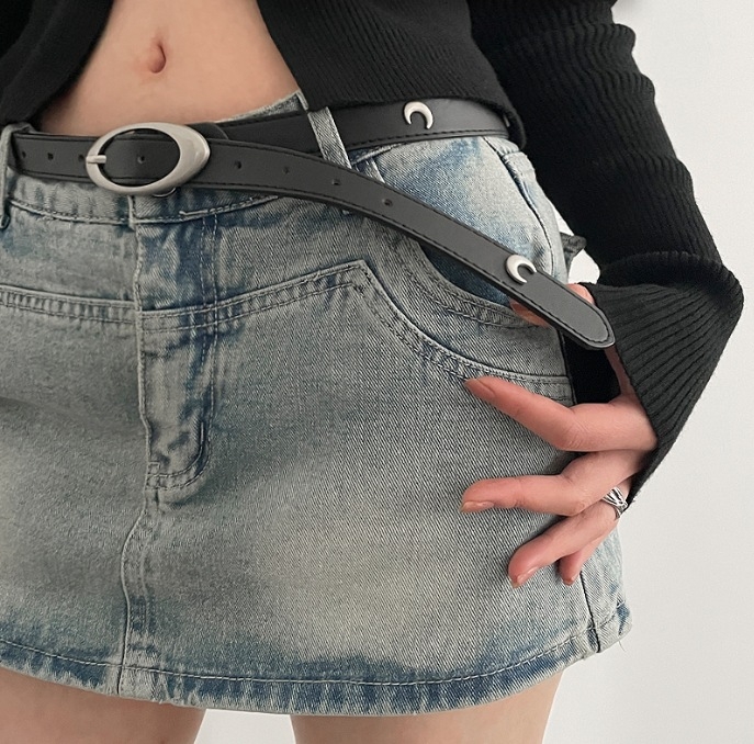 Nišidisainiga Ameerika vöö naistele 2024. aasta uus suvine mitmekülgne vabaaja vöö must tähtmust