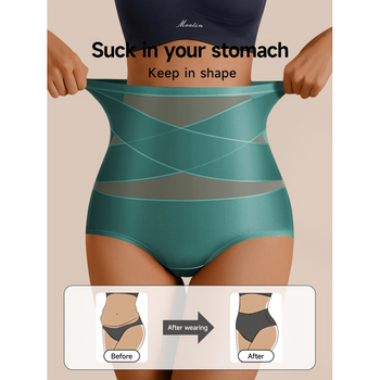 Χονδρική εκρηκτική σταυρωτή επίδεσμος υψηλής μέσης παντελόνι μεταξωτής κοιλιάς από μετάξι πάγου γυναικών λεπτό αναπνεύσιμο γυναικείο σώμα που διαμορφώνει εσώρουχα υποστήριξης