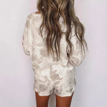 2024 Amazon AliExpress prekogranična Europa i Sjedinjene Države nove ženske printane kratke hlače dugih rukava, širokog top odijelo