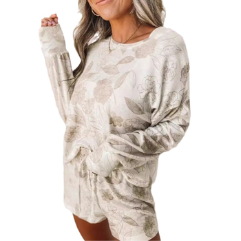 2024 Amazon AliExpress prekogranična Europa i Sjedinjene Države nove ženske printane kratke hlače dugih rukava, širokog top odijelo