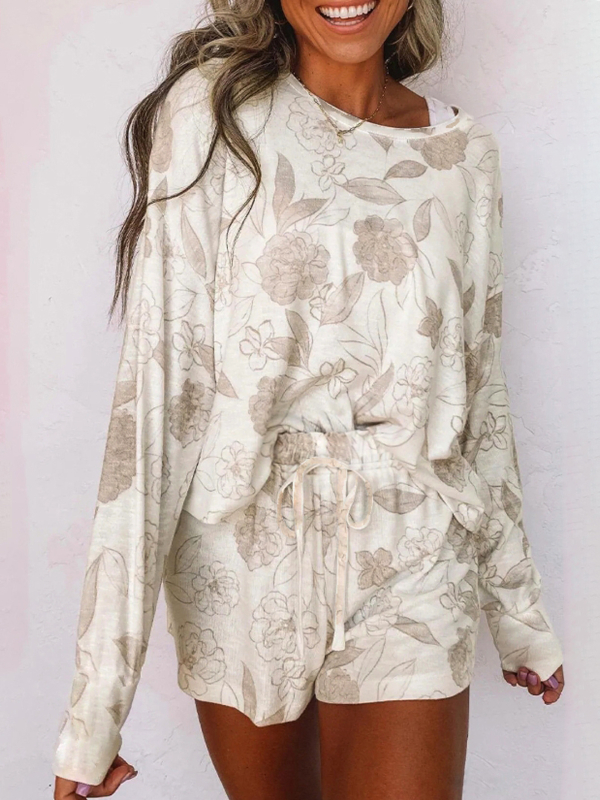 2024 Amazon AliExpress prekogranična Europa i Sjedinjene Države nove ženske printane kratke hlače dugih rukava, širokog top odijelo