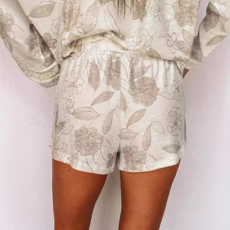 2024 Amazon AliExpress prekogranična Europa i Sjedinjene Države nove ženske printane kratke hlače dugih rukava, širokog top odijelo