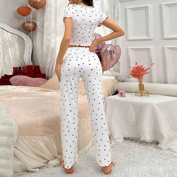 Temu piiriülene eripakkumine 2024. aastaks Uued elastsed lainelise servaga lühikeste varrukatega püksid, pidžaamad, ülikond, vaba aeg, kodu