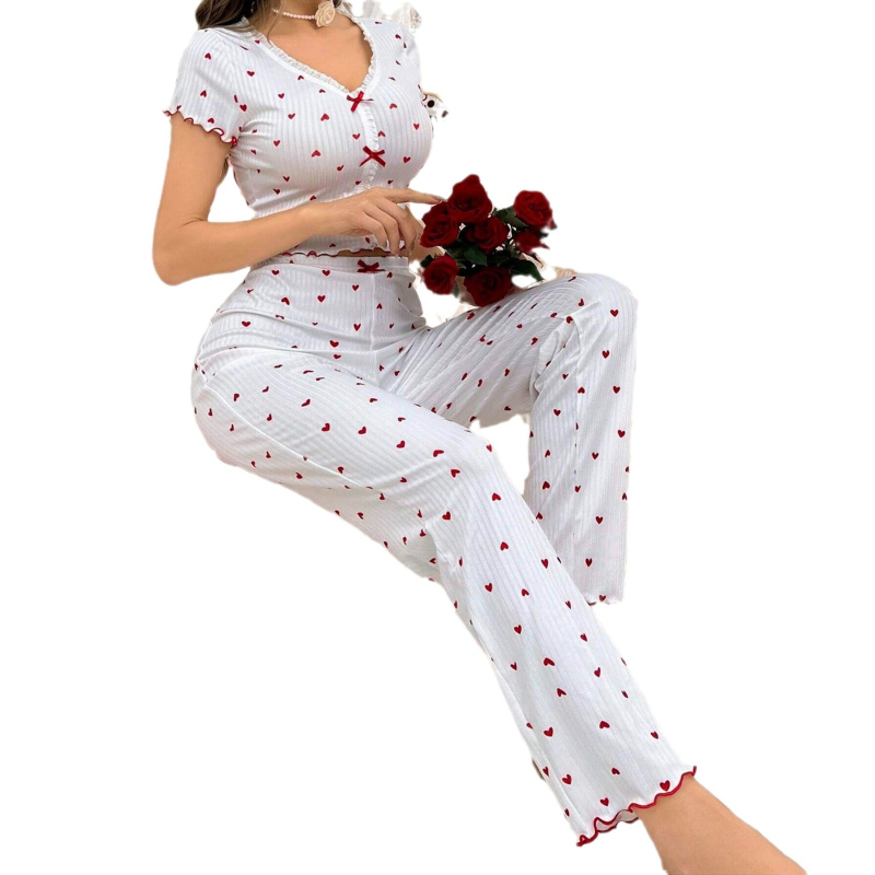 Temu pārrobežu īpašais piedāvājums 2024. gadam. Jaunās elastīgās, viļņotās, īsās piedurknes bikses, pidžamas, mīlestības kostīms, atpūta mājās.