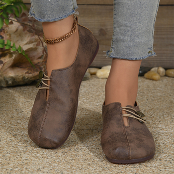 Slip-on jednostavne ženske cipele većih veličina, jednoslojne cipele za vanjsku trgovinu, ženske plitke ravne cipele, nova moda 2025., proljeće, mekana koža, ležerne