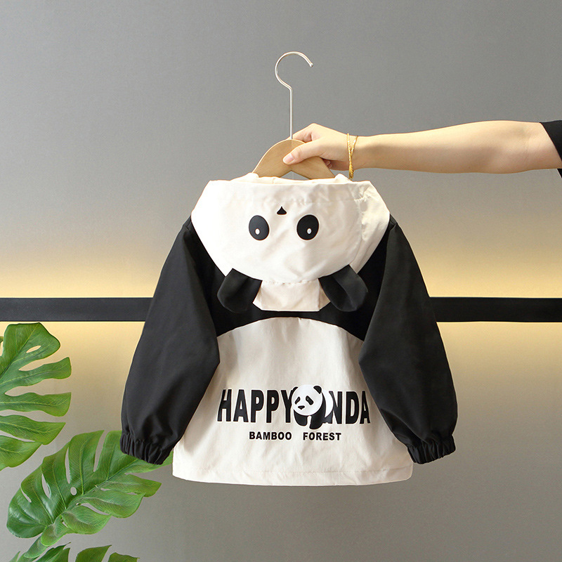 Jarné a jesenné detské bundy pre chlapcov, dievčenské ležérne oblečenie v kórejskom štýle s roztomilou potlačou, tenké bundy s dlhým rukávom v farebných blokoch, krátky štýl