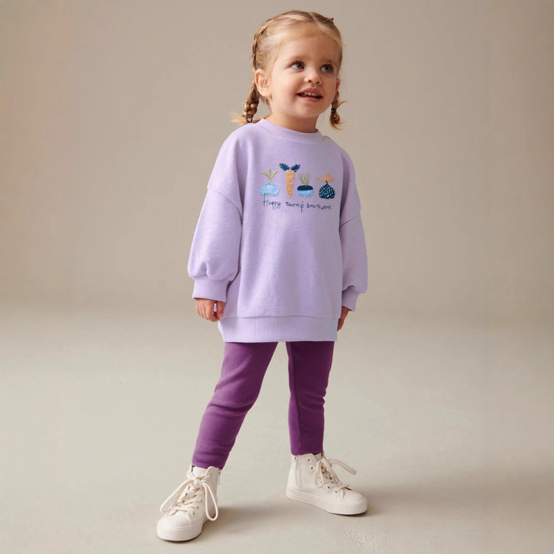 Blumi cezhraničný dievčenský oblek s dlhým rukávom, roztomilý jesenný sveter, nový sveter, ležérne detské oblečenie