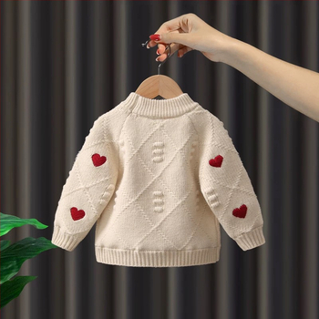 Πουλόβερ για κορίτσια με χοντρό φούτερ για την Πρωτοχρονιά, κόκκινο, Φθινόπωρο και Χειμώνας 2024, Παιδικό Πλεκτό Πουλόβερ Western Style, Βρεφικό Χειμερινό Ρούχο