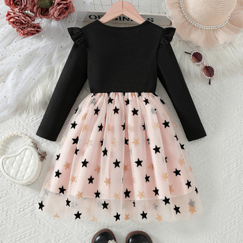 Φόρεμα για κορίτσια Άνοιξη 2025 Νέο Κορεάτικο Στυλ Παιδική Μεγάλη Παιδική Φούστα Άνοιξη και Φθινόπωρο Κοριτσίστικη Φούστα Πριγκίπισσας Western Style